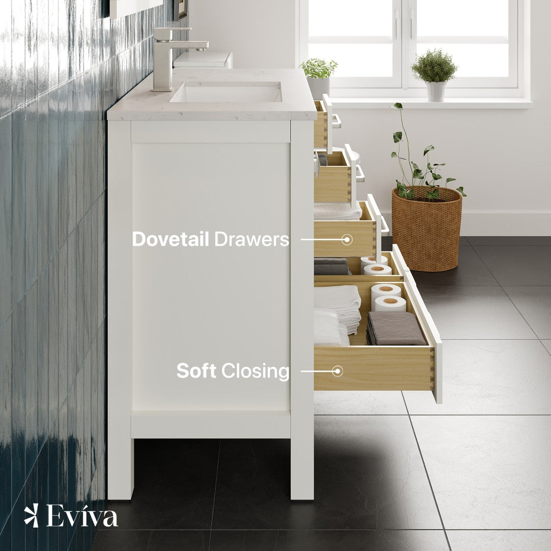 London 38 in. White Single Sink Bath Vanity with Carrara Quartz Top and Undermount Porcelain Sink