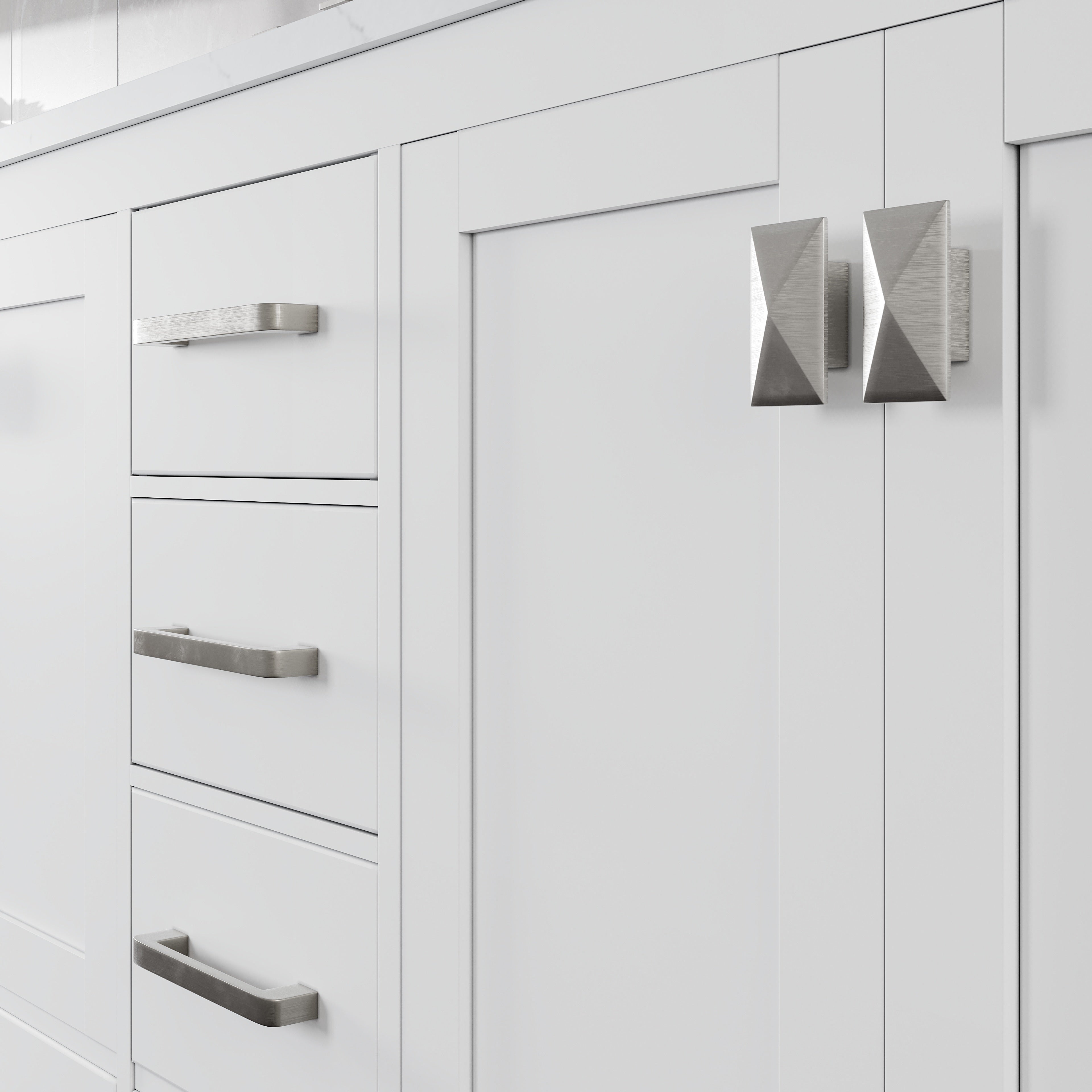 London 60 in. White Double Sink Bath Vanity with Carrara Quartz Top and Undermount Porcelain Sinks