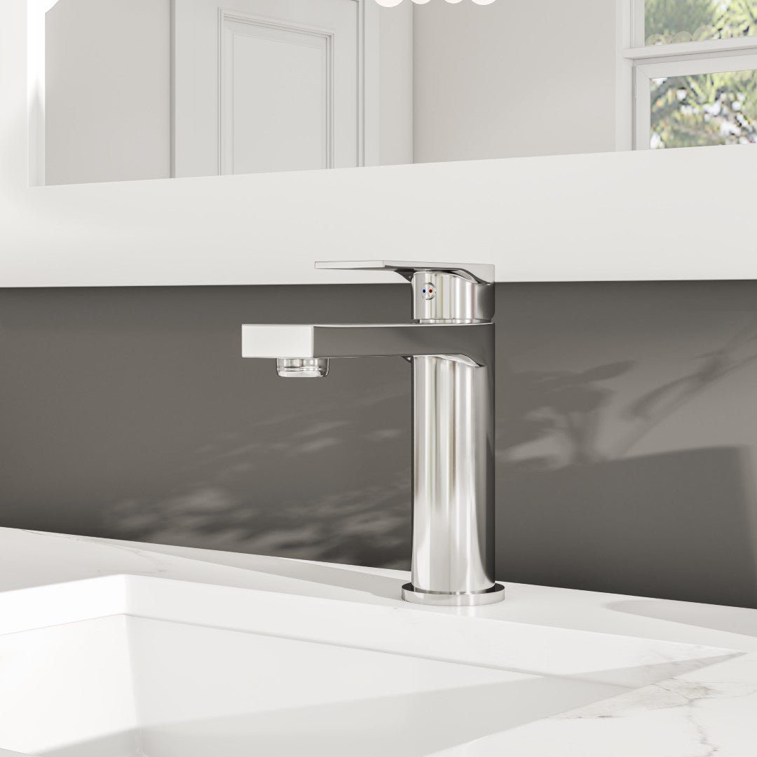 Eviva Pure Single - Handle Waterfall Single - Hole Bathroom Faucet with Deckplate Included in Brushed Nickel - Bathroom Faucet by Eviva