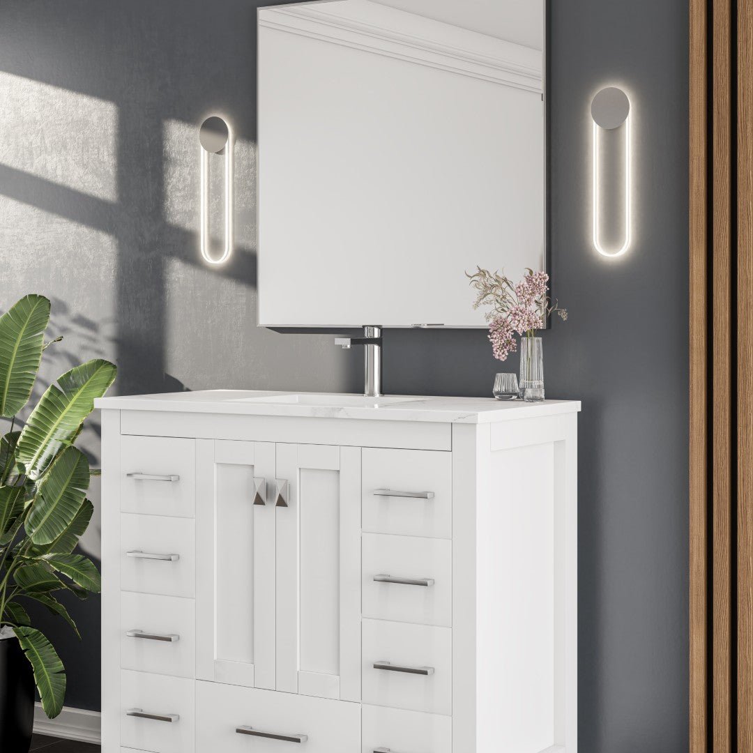 Eviva Pure Single - Handle Waterfall Single - Hole Bathroom Faucet with Deckplate Included in Brushed Nickel - Bathroom Faucet by Eviva