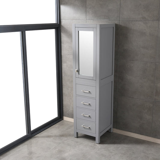 Eviva Aberdeen 18" Gray Freestanding Modern Linen Side Cabinet