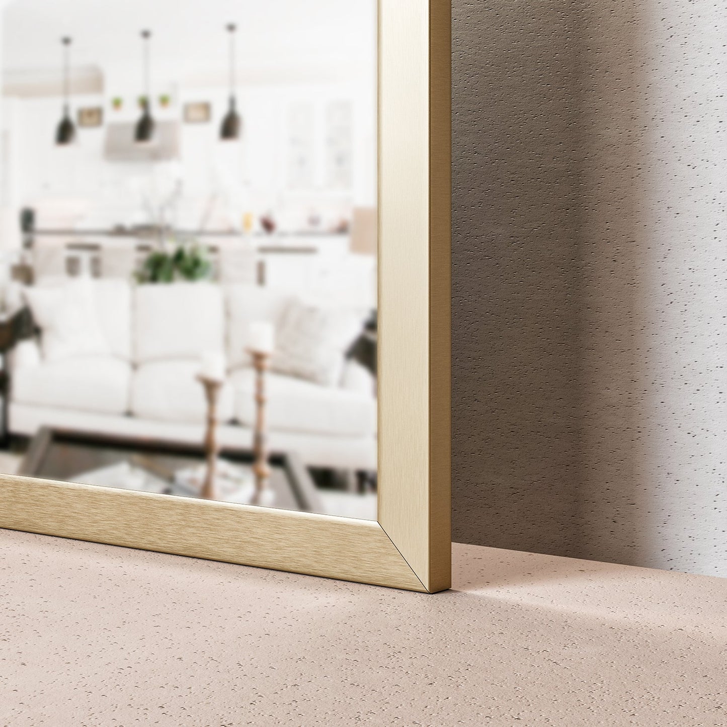 EVIVA Gold 36X30 Inch Modern Framed Bathroom Mirror