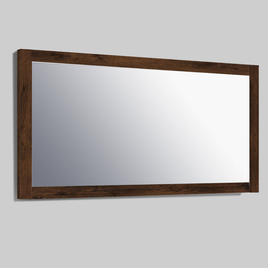 Eviva Sun 48" Rosewood Full Framed Bathroom Wall Mirror