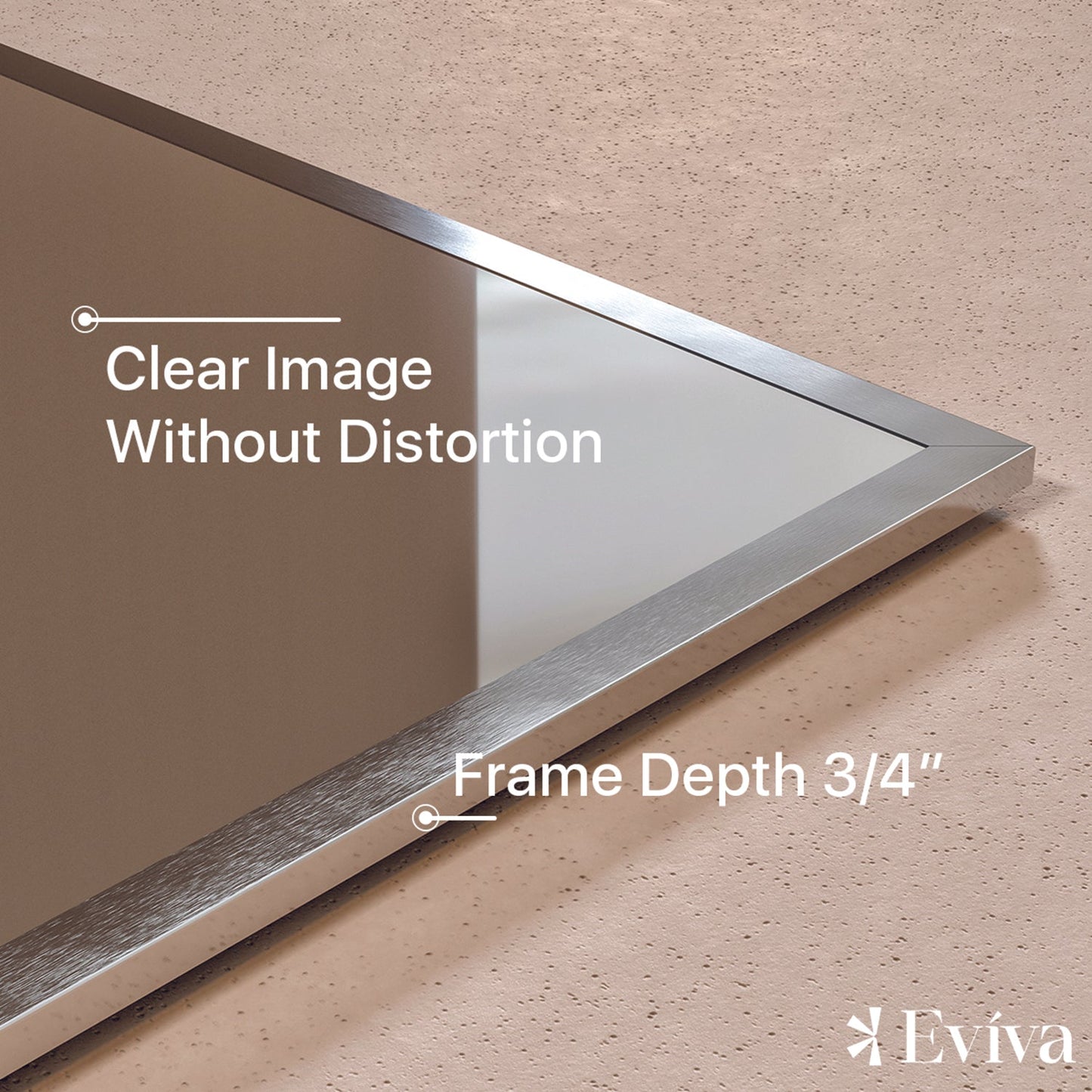 Eviva Sax 60 in. Polished Chrome Framed Bathroom Wall Mirror