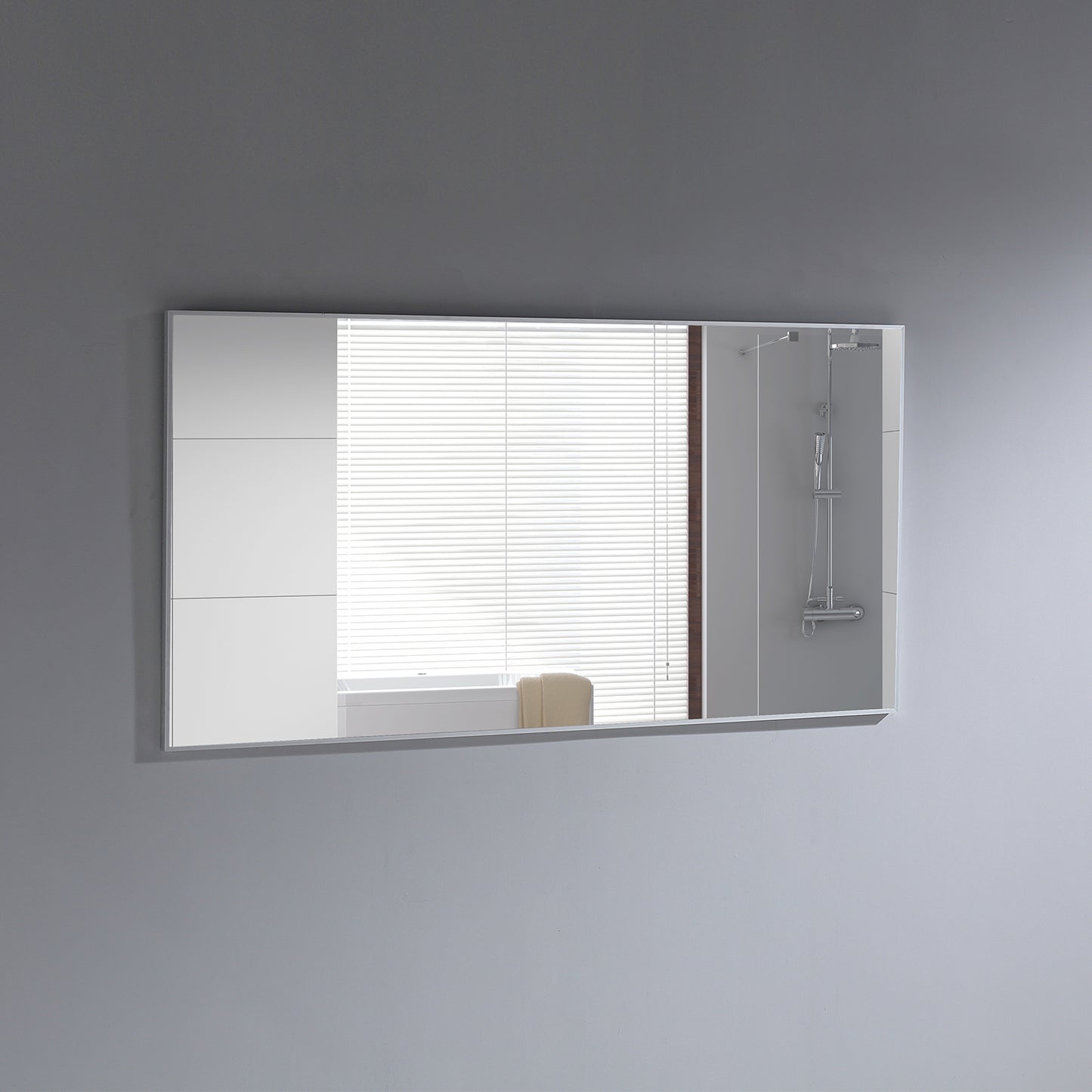 Eviva Sax 72 in. Polished Chrome Framed Bathroom Wall Mirror
