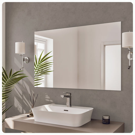 Eviva Sleek 42" Frameless Bathroom Wall Mirror