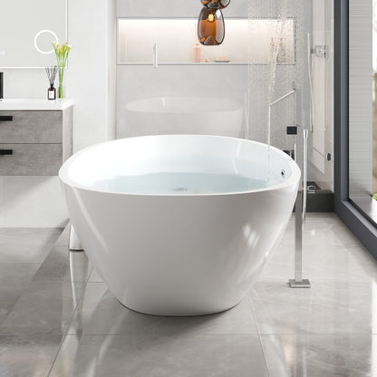 Eviva Sarah 67" Glossy White Acrylic Freestanding Bathtub