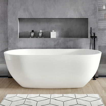 Eviva Clair 60" Glossy White Acrylic Freestanding Bathtub