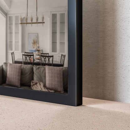 Eviva Black 42" x 30" Rectangular Black Metal Framed Mirror
