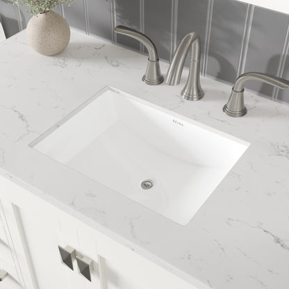 Aberdeen 42 in. White Single Sink Bath Vanity with Carrara Quartz Top and Undermount Porcelain Sink