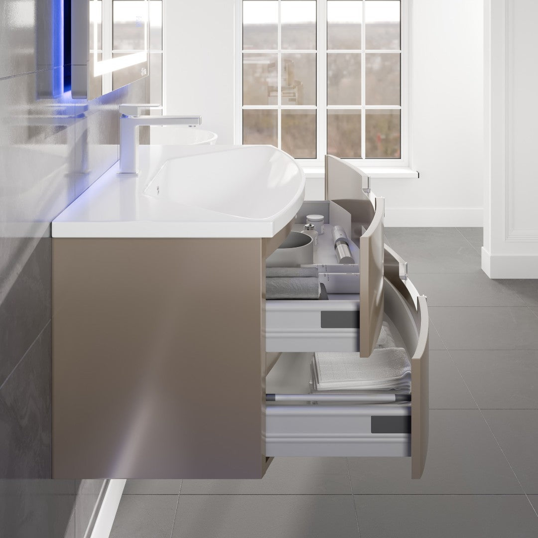 Lola 40 in. Cedar Espresso Wall Mount Single Sink Bath Vanity with Acrylic Top and Integrated Sink