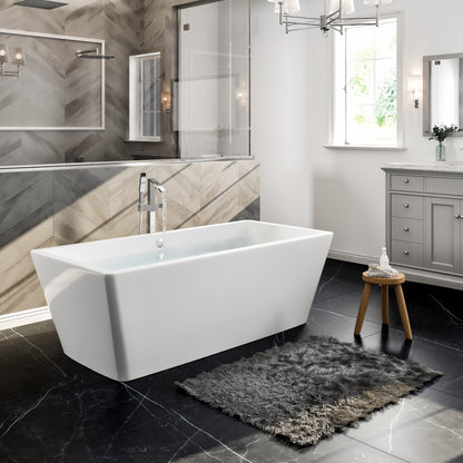 Eviva Rachel 67" Glossy White Acrylic Freestanding Bathtub