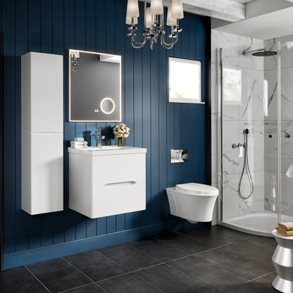 Maui 24 in. White Wall Mount Single Sink Bath Vanity with Acrylic Top and Integrated Sink