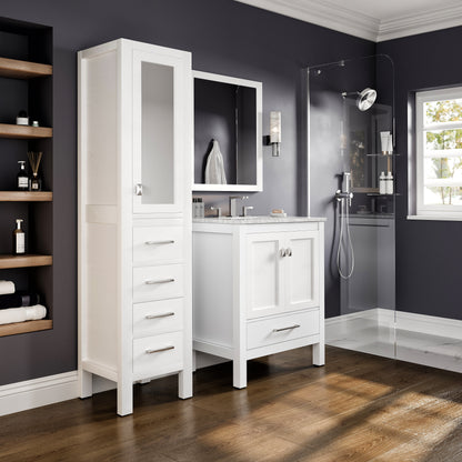 Eviva Aberdeen 18 in. W x 20 in. D White Freestanding Linen Cabinet