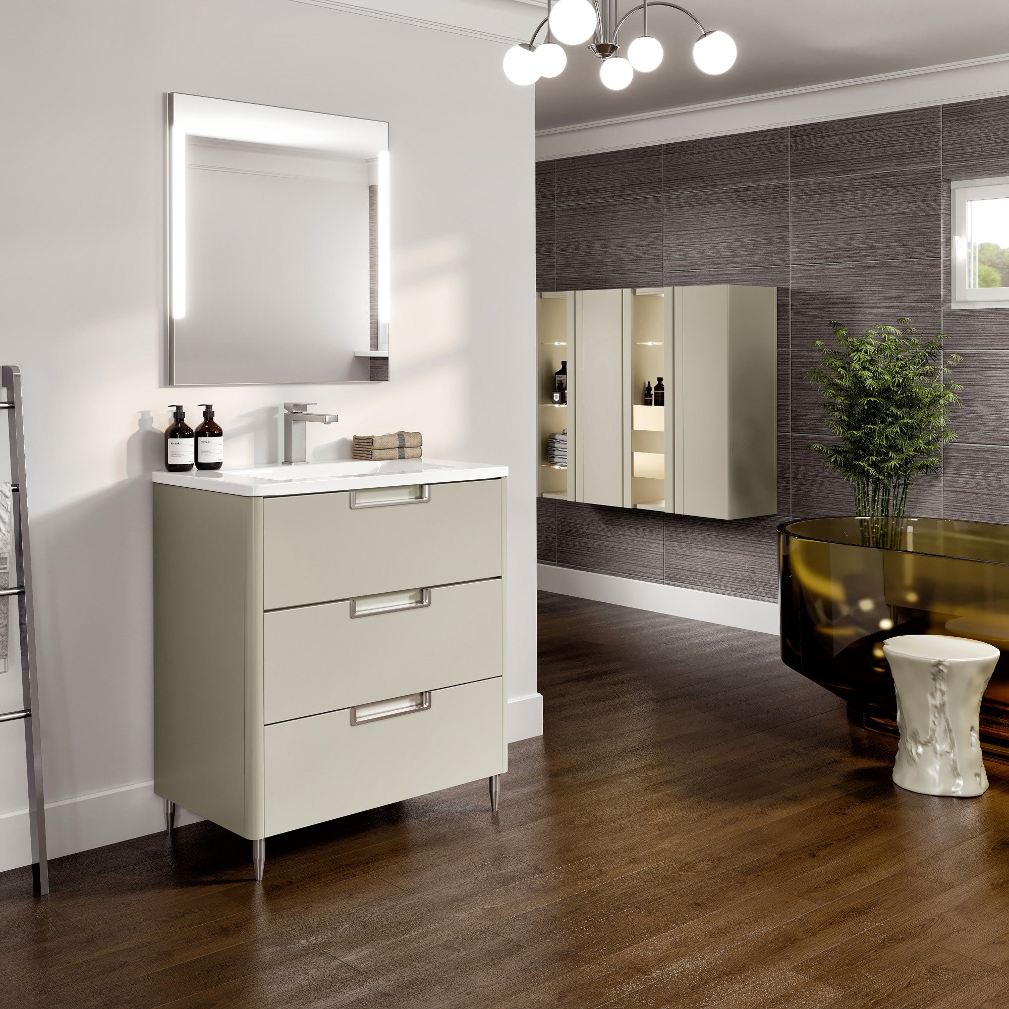 Marbella 40 in. Gray Single Sink Bath Vanity with Acrylic Top and Integrated Sink