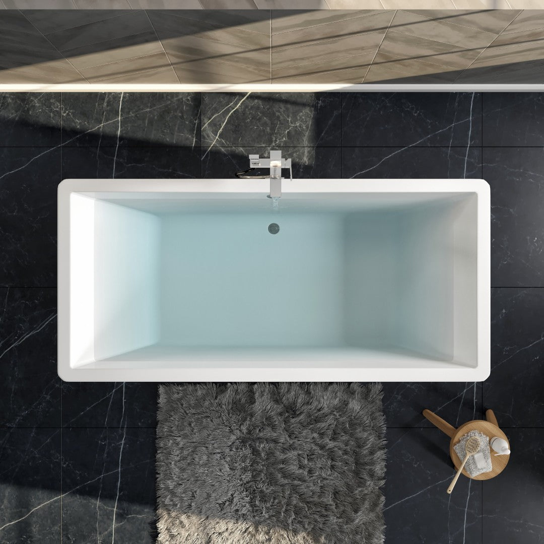 Eviva Rachel 67" Glossy White Acrylic Freestanding Bathtub