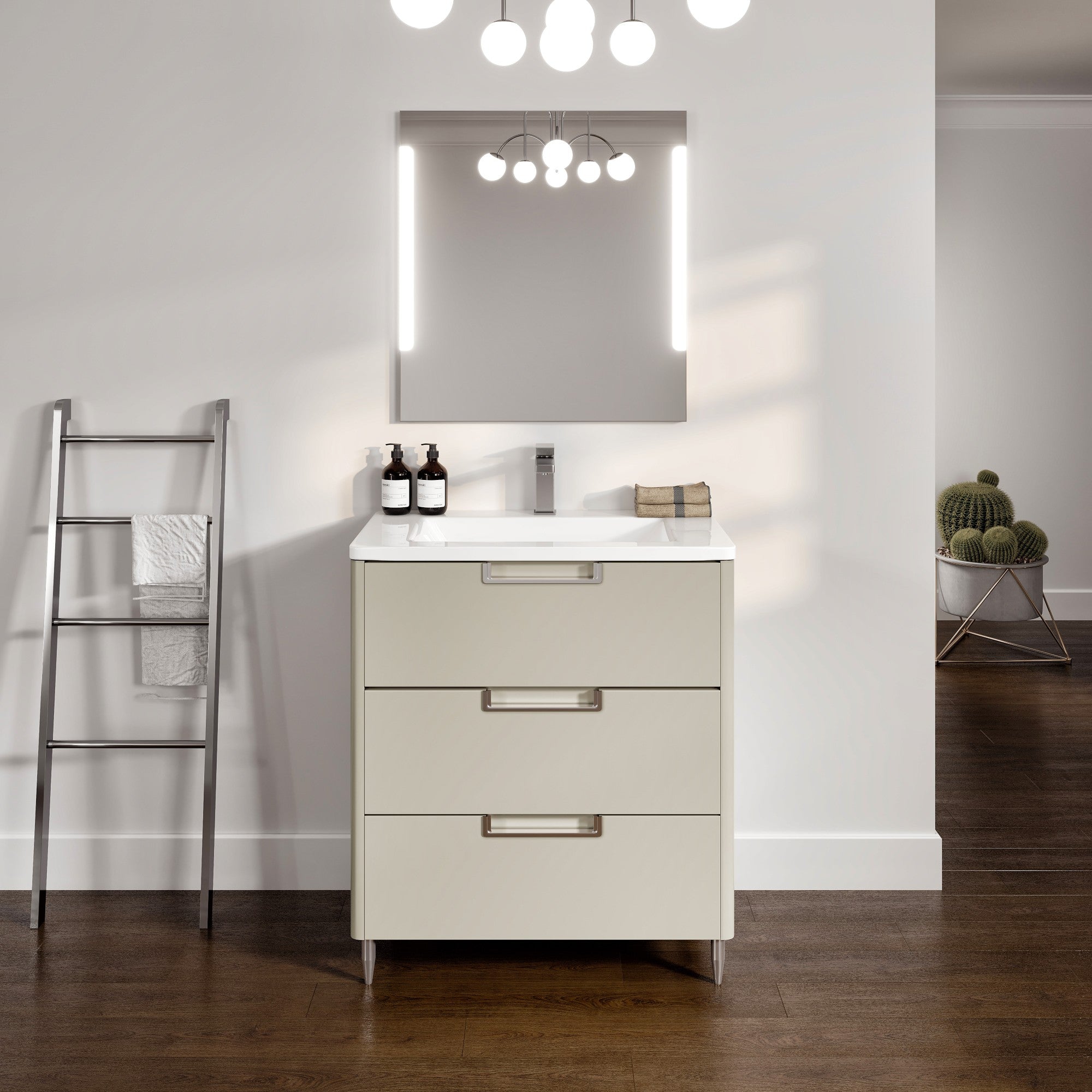 Marbella 40 in. Gray Single Sink Bath Vanity with Acrylic Top and Integrated Sink