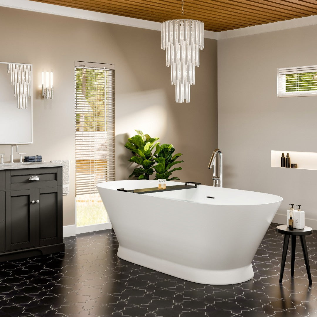 Eviva Princess 60" Glossy White Acrylic Freestanding Bathtub