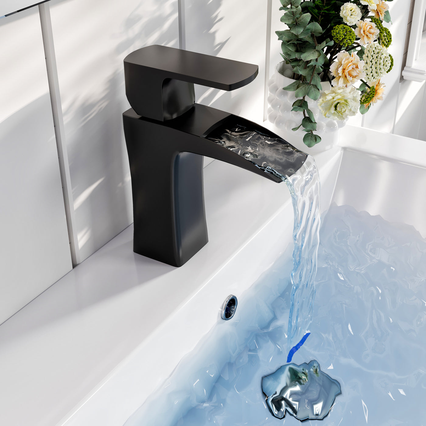 Eviva Lulu Single Handle (1 Hole) Black Bathroom Sink Faucet