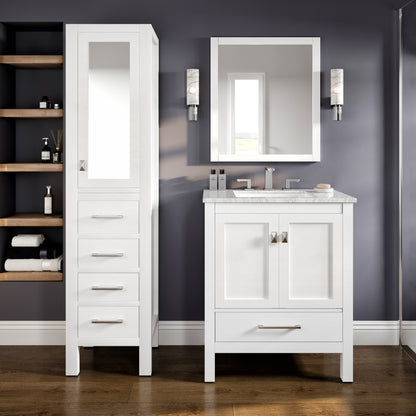 Eviva Aberdeen 18 in. W x 20 in. D White Freestanding Linen Cabinet