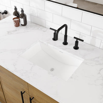 Graham 60 in. Oak Single Sink Bath Vanity with Arabescato Engineered Stone Top and Undermount Porcelain Sink