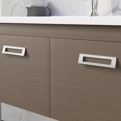 Orleans 38 in. Wenge Wall Mount Single Sink Bath Vanity with Porcelain Top and Integrated Sink