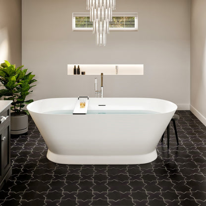 Eviva Princess 60" Glossy White Acrylic Freestanding Bathtub