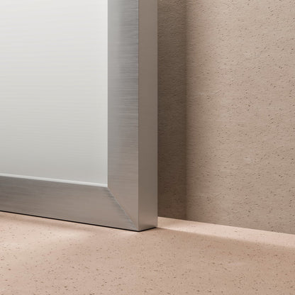 Eviva Vista 72" x 30" Rectangular Brushed Nickel Metal Framed Mirror