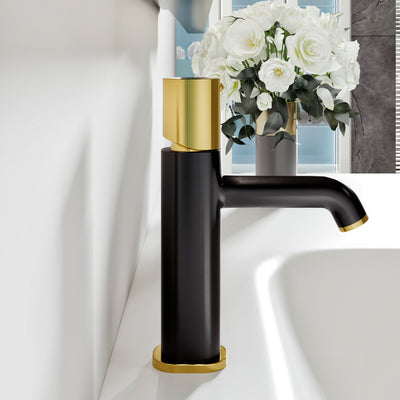 Swan Single Handle Matte Black/Gold Faucet