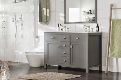 Artemis 48 in. Gray Double Sink  Bath Vanity with Engineered Top and Undermount Porcelain Sinks