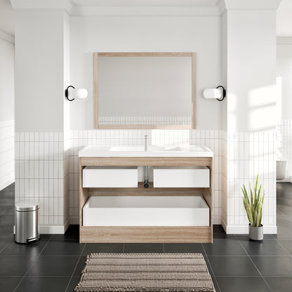 Smile 48 in. White Oak Single Sink Bath Vanity with Acrylic Top and Integrated Sink
