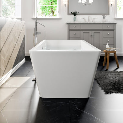 Eviva Rachel 67" Glossy White Acrylic Freestanding Bathtub