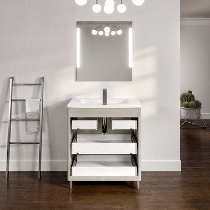 Marbella 40 in. Gray Single Sink Bath Vanity with Acrylic Top and Integrated Sink