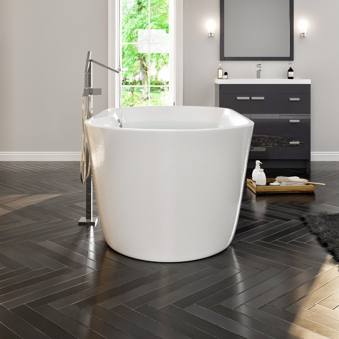 Eviva Emely 60" Glossy White Oval Acrylic Freestanding Bathtub