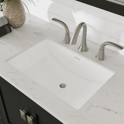 Aberdeen 54 in. Espresso Single Sink Bath Vanity with Carrara Quartz Top and Undermount Porcelain Sink