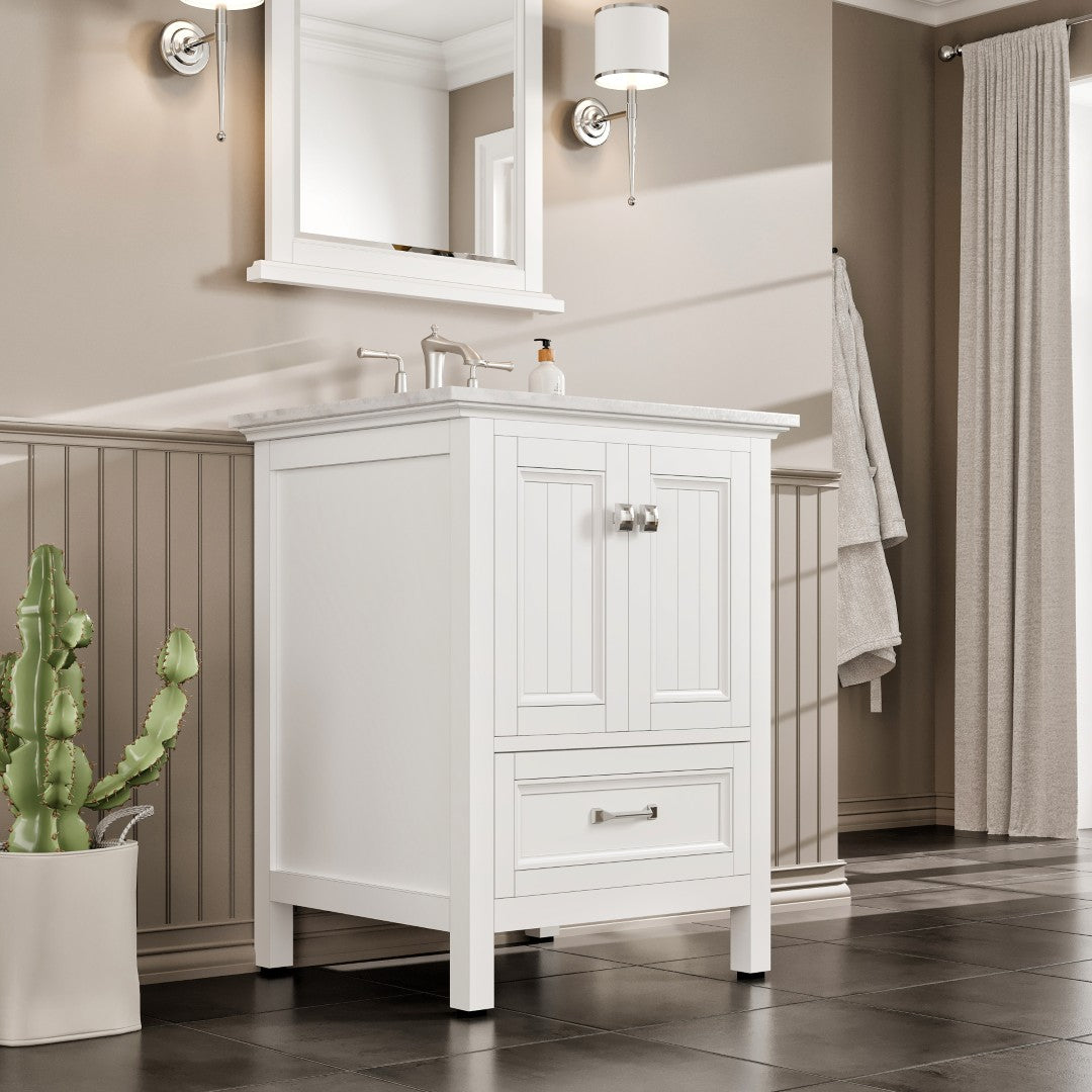 Eviva Britney 24 Inch Transitional White Bathroom Vanity
