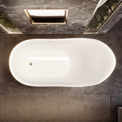 Eviva Lisa 67" Glossy White Acrylic Freestanding Bathtub