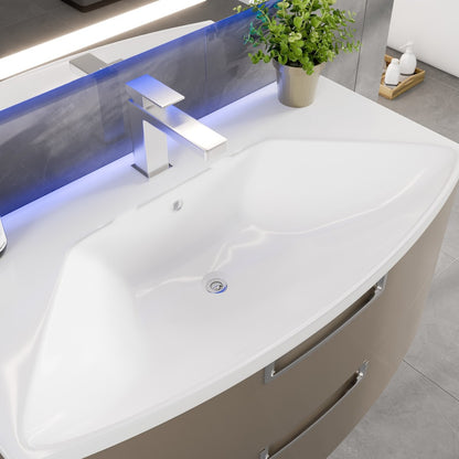 Lola 40 in. Cedar Espresso Wall Mount Single Sink Bath Vanity with Acrylic Top and Integrated Sink