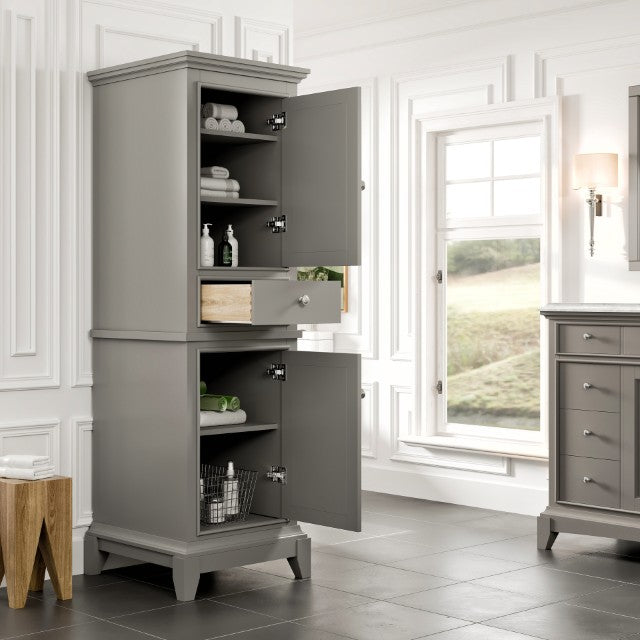 Eviva Elite Stamford 21 in. W x 18 in. D Gray Freestanding Linen Cabinet