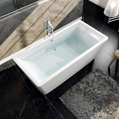 Eviva Rachel 67" Glossy White Acrylic Freestanding Bathtub