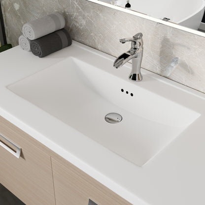Orleans 38 in. Light Oak Wall Mount Single Sink Bath Vanity with Porcelain Top and Integrated Sink
