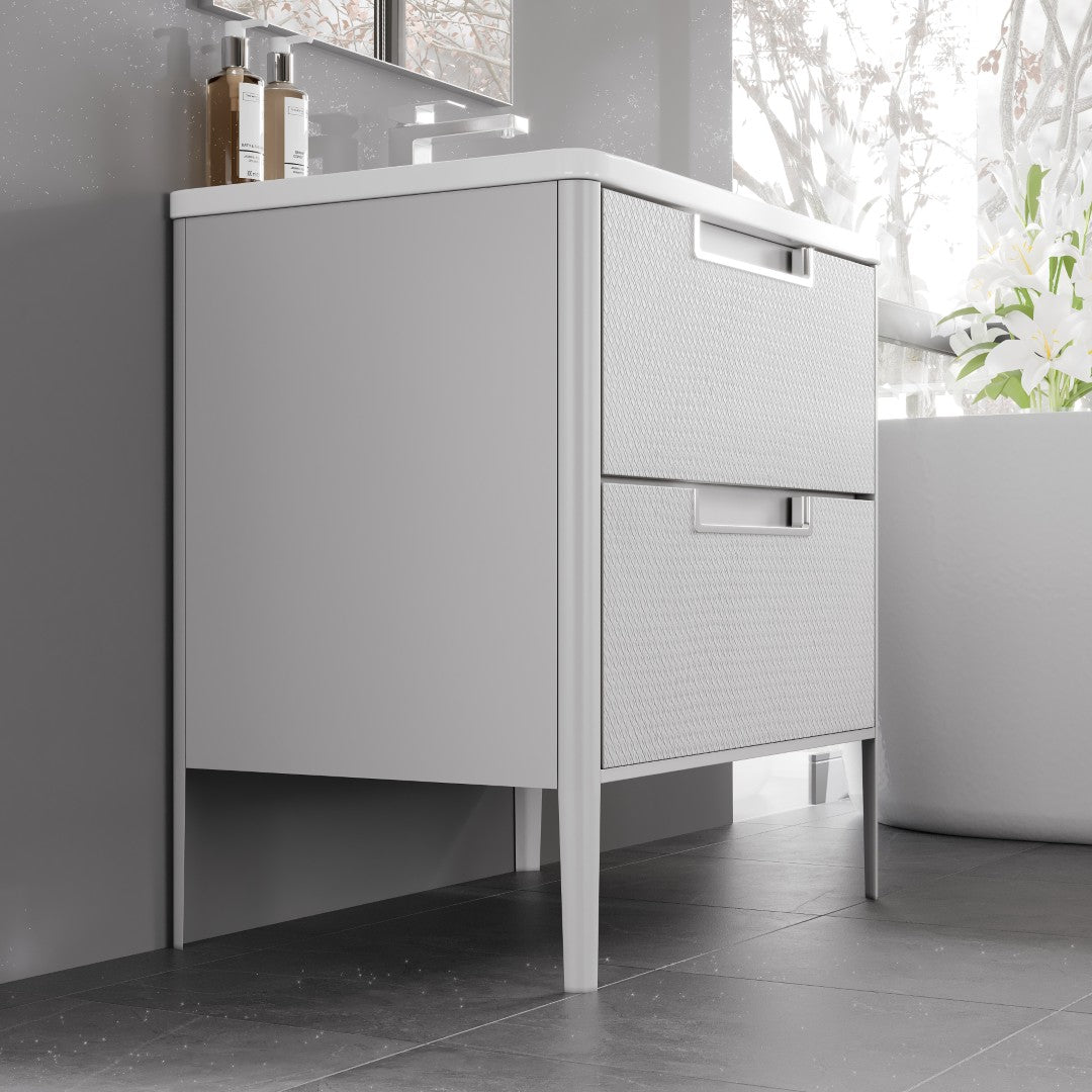 Jasmine 32 in. White Single Sink Bath Vanity with Acrylic Top and Integrated Sink