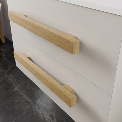 Element 32 in. White Wall Mount Single Sink Bath Vanity with Solid Surface Top and Integrated Sink