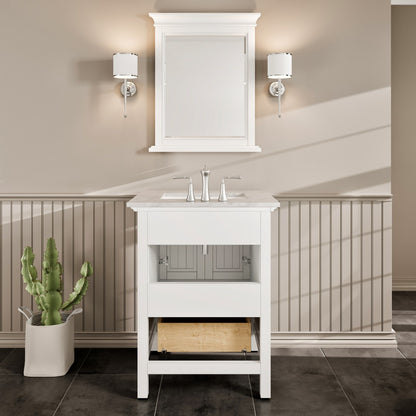 Eviva Britney 24 Inch Transitional White Bathroom Vanity