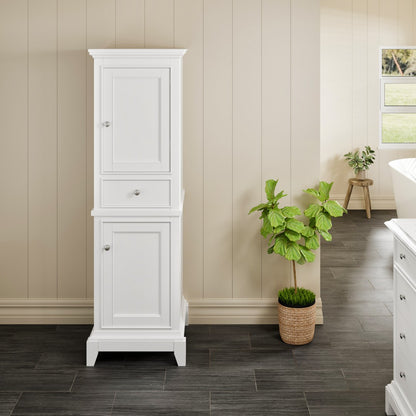 Eviva Elite Stamford 21 in. W x 18 in. D White Freestanding Linen Cabinet