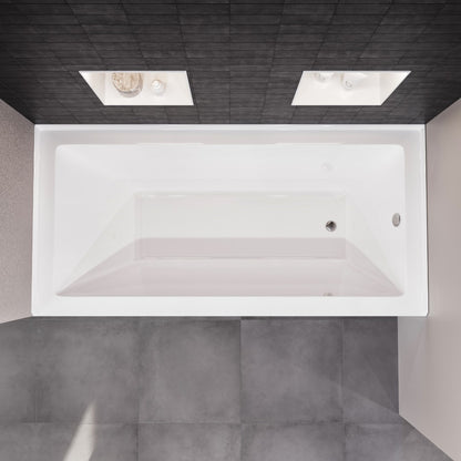 Eviva Swiss 54" Glossy White Acrylic Freestanding Bathtub