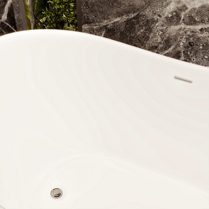 Eviva Lisa 67" Glossy White Acrylic Freestanding Bathtub