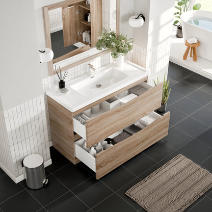 Smile 48 in. White Oak Single Sink Bath Vanity with Acrylic Top and Integrated Sink