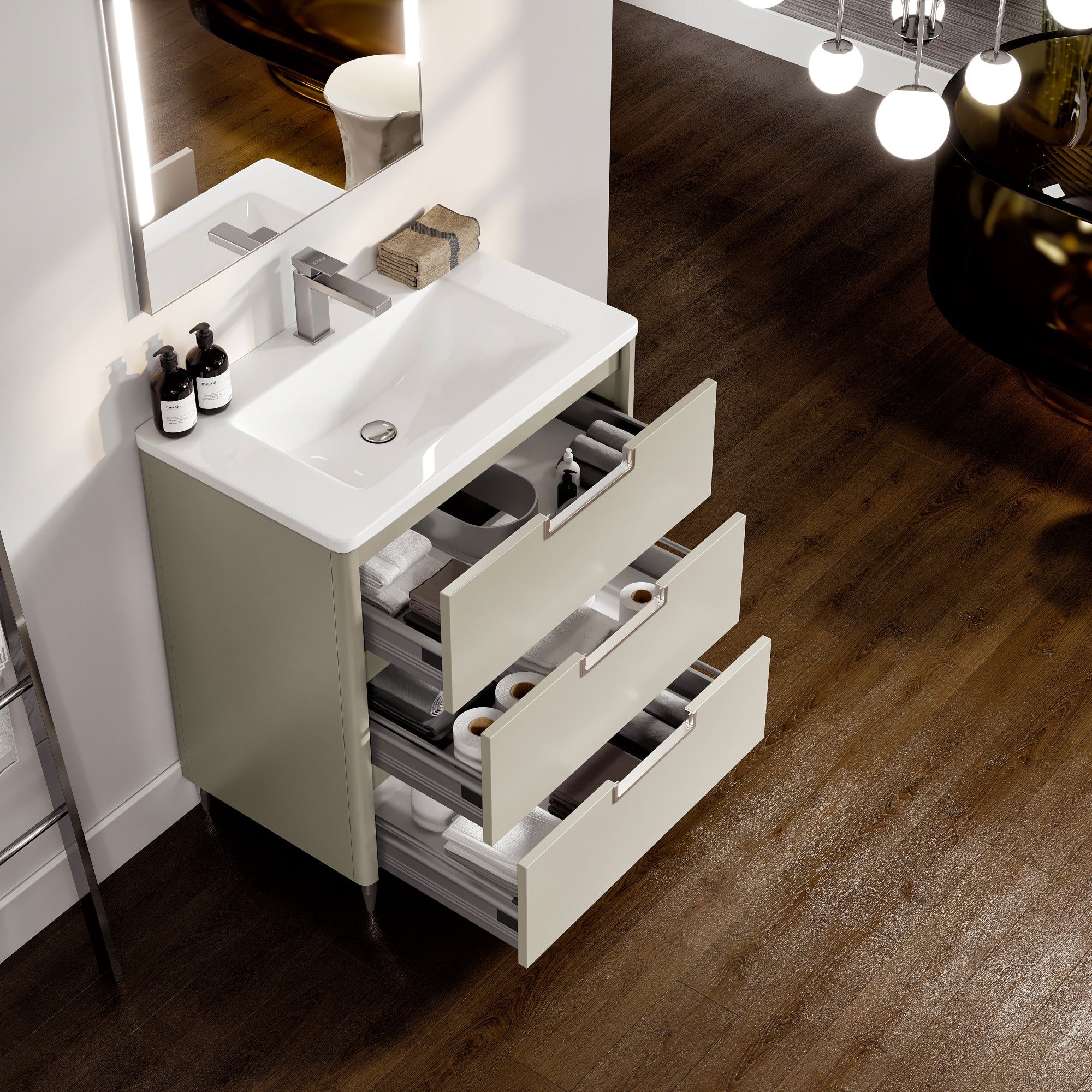 Marbella 40 in. Gray Single Sink Bath Vanity with Acrylic Top and Integrated Sink