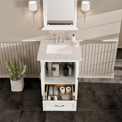 Eviva Britney 24 Inch Transitional White Bathroom Vanity